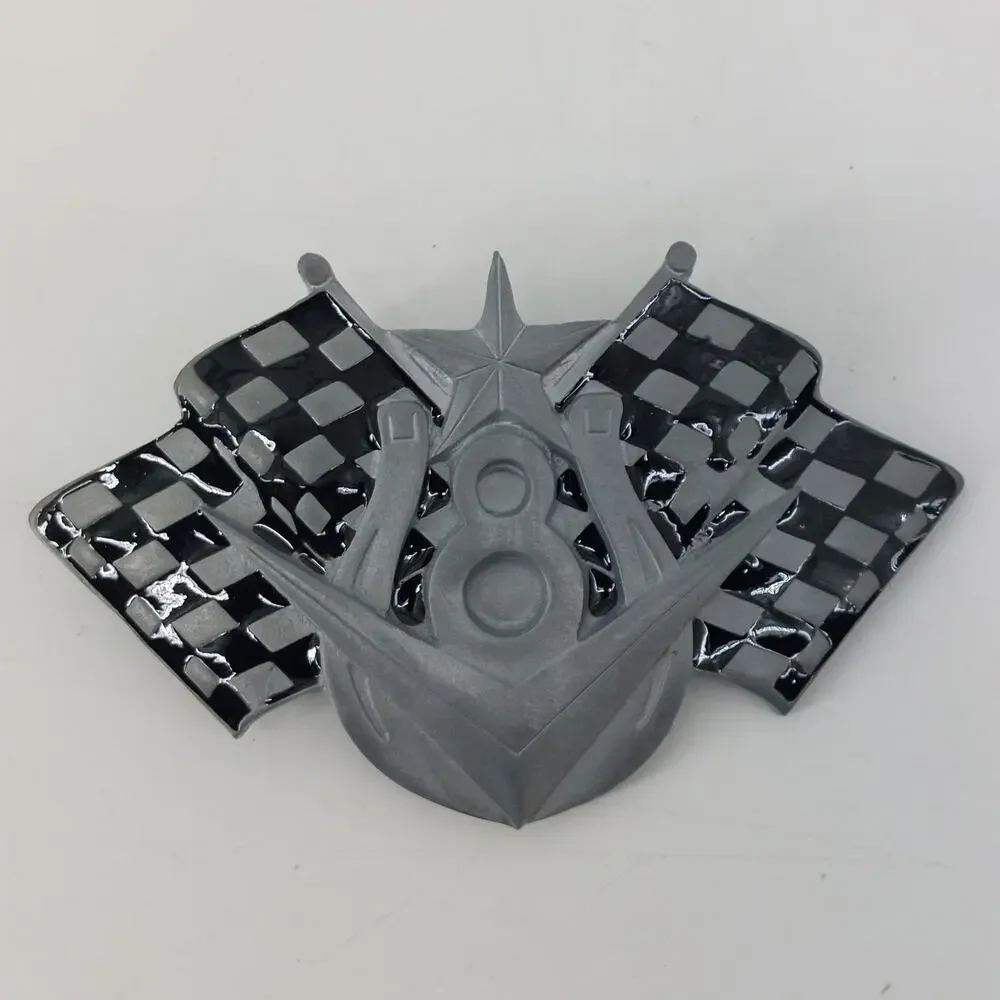 V8 Racing Flags Racecar Horse Shoe  Belt Buckle Sports Star
